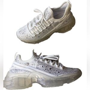 STEVE MADDEN Girls size 4 M MAXIMA RHINESTONE SNEAKER SHOES